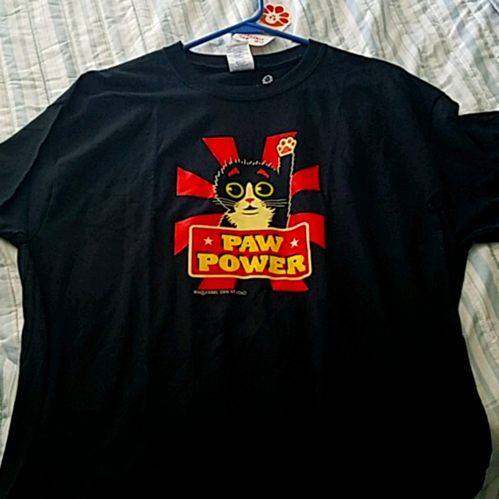 Paw power black t shirt